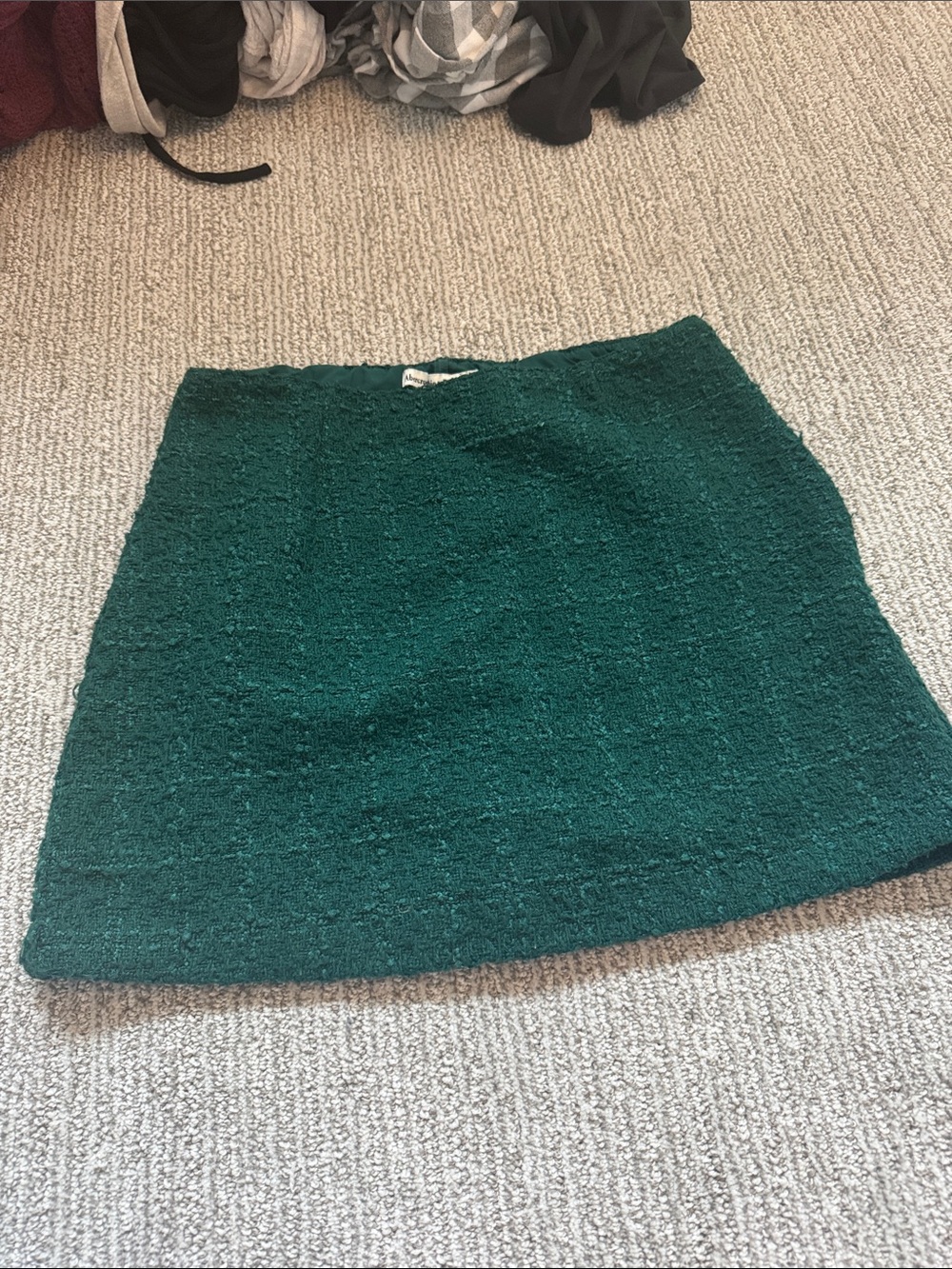 Abercrombie & Fitch Deep Green Textured Mini Skirt